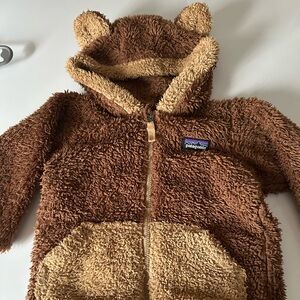 Patagonia Brown Fleece Bear Hoodie